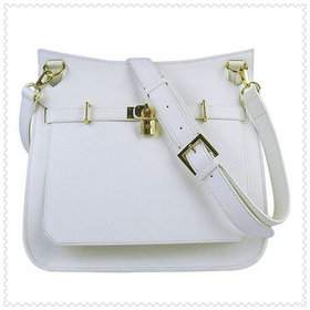 Hermes Jypsiere shoulder bag white with gold hardware